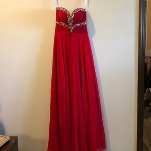Red formal long dress